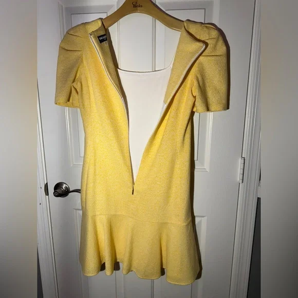 Karl Lagerfeld Yellow Puff Sleeve Mini Dress - Picture 10 of 11